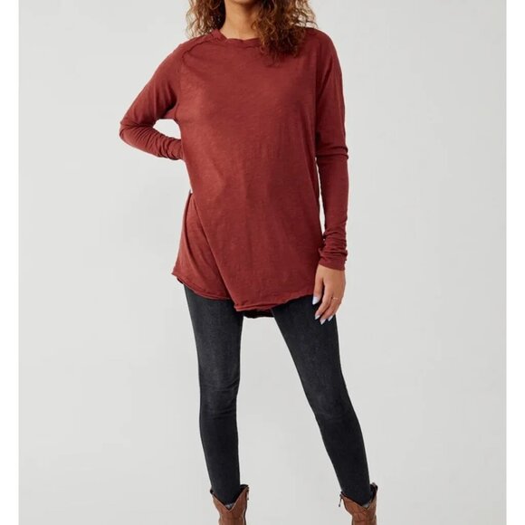 We the Free Arden Oversized Rust Tee L - Picture 2 of 9